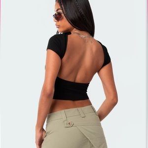 Edkited black bambi open back top